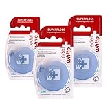 edel+white Expanding Superfloss 25m Zahnseide mit Wachsbeschichtung & Minzgeschmack – 3er Pack