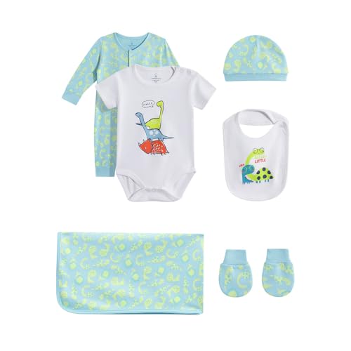 Image of Mothercare Boys Gift Set 6-Piece Cotton Short Sleeve Multicoloured