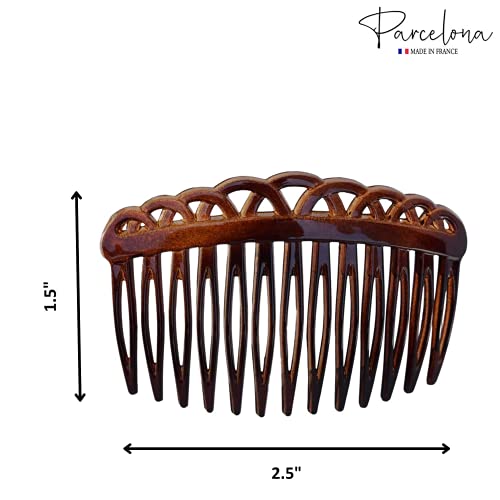 Parcelona Peines celuloide marrón 2 piezas flexibles miniatura 5