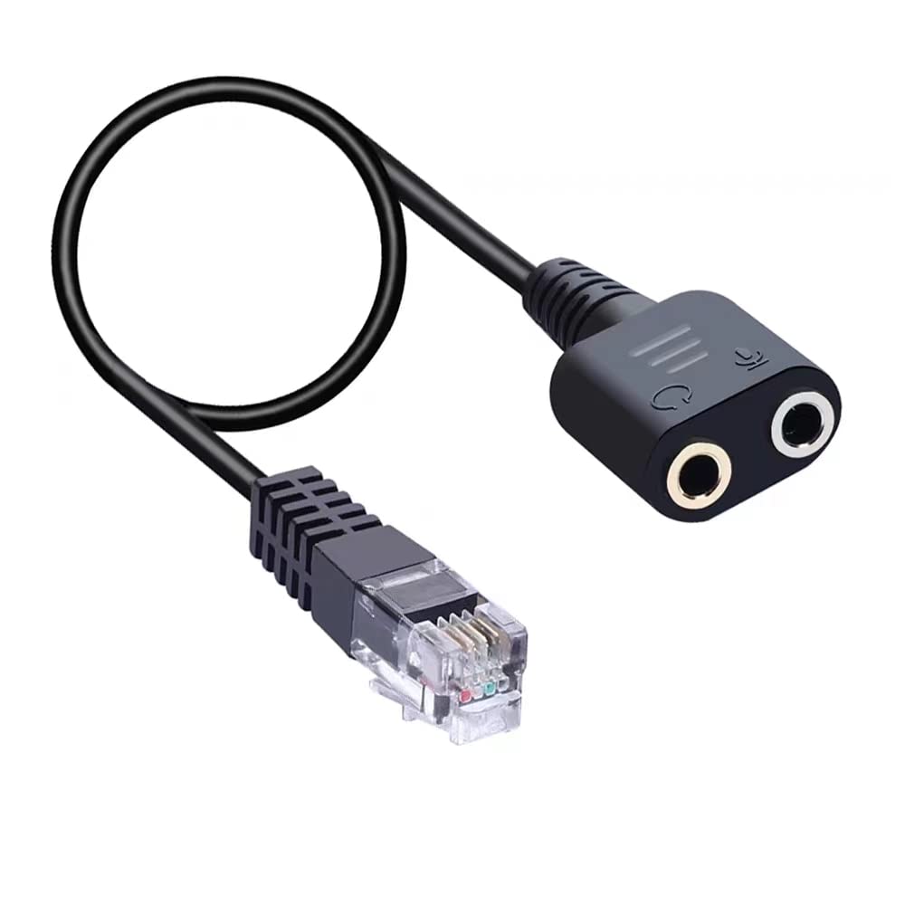 RJ9 Male to 3.5mm Female Plug Headset Jack Phone Audio Adapter Cable Not Compatible with RJ11
