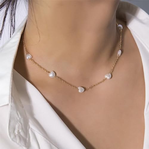 Image of SmileBelle Pearl Necklaces for Women, 18K Gold Choker