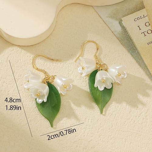 Lily of the Valley Flower Earrings for Women Floral Drop Earrings3