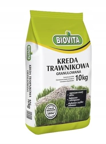 BIOVITA Chaux granulée pour gazon - Engrais calcaire efficace pour un gazon sain, dense et juteux - Facile à utiliser et effet durable (10 kg)