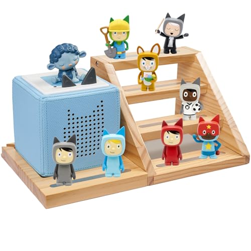 Gieanoo für 4 Tier Tonies Regal Tonies Aufbewahrungsregal kompatibel mit Toniebox 1 und 2 Tonie Box Regal für 12-25 Tonie Figuren Glatte Kante Tonie Organizer Rack für Kinderzimmer