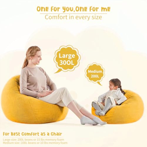 Nobildonna Sitzsackstuhl für Kinder und Erwachsene, nur Bezug (Keine Füllung) für Sofa-Stofftiere, 110 x 89 cm