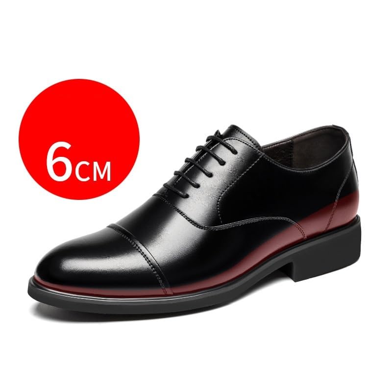 Battle Men Men's Invisible Height Increasing Elevator Dress Shoes Cap Toe Lightweight Formal Loafers - 2 Inches Taller2