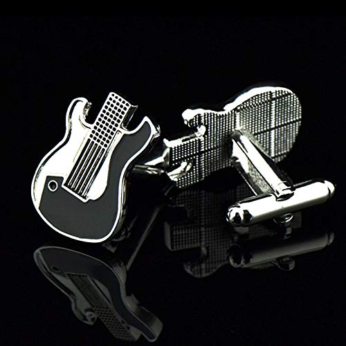 Mancuernillas para Hombre Guitarra Plateadas miniatura 3