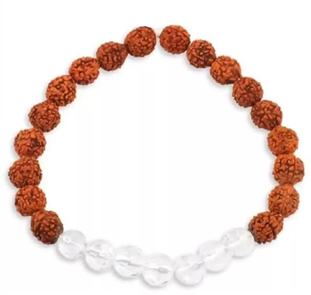 S&S 5 Mukhi Rudraksha White Crystal Bracelet 8mm for Men and Women (B09SQ6THC9) Amazon Price History, Amazon Price Tracker