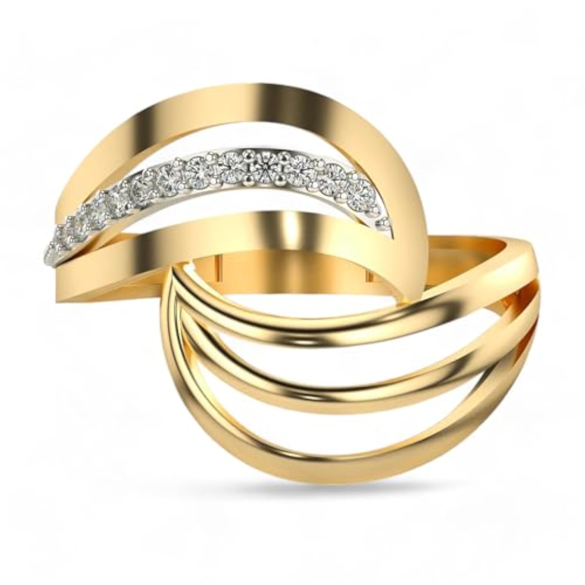 Women's Sterling Silver & Lab Grown Diamond Ring, 0.09cts
