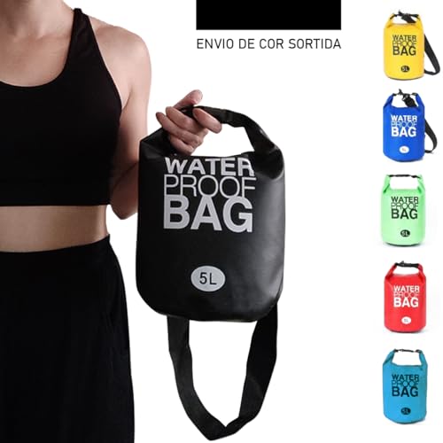 Waterproof Bag 5L Bolsa Saco Lona de PVC impermeável à Prova D´água Flutuante Multiuso Praia, Cachoe