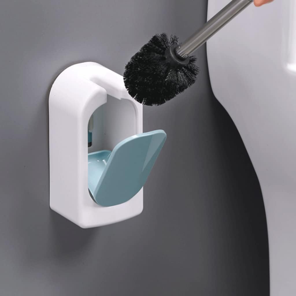 toilet brush sets, Wall-mounted type Simple and Holder with Stainless Steel Handle for Bathroom Storage Cleaning practical(Gray)
