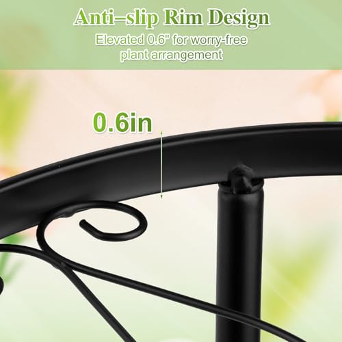 TOSAVGA 5 Stück Pflanzenständer Set, Blumenständer Metall Rund, Anti-Rost Blumenhocker Pflanzenregal, Pflanzenhocker für Innen Außen, Blumentisch für Haus & Garten Dekoration, Blumengestell