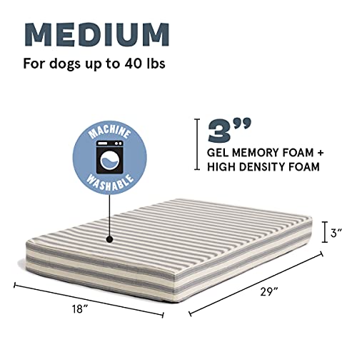 Barkbox Memory Foam Platform Dog Bed | Plush Mattress For Orthopedic Joint Relief | Machine Washable Cuddler With Removable Cover And Water-Resistant Lining | (Medium, Stripe) #TOP1