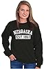 Classic Teaze Vintage Nebraska Distressed Athletic Sweatshirt for Men or Women Black #4