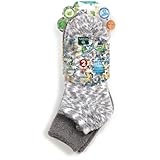 Earth Therapeutics Aloe Socks – Infused w/Aloe Vera & Vitamin E – Helps Dry Feet, Cracked Heels, Calluses – Use with Lotion – Grey/Confetti (2 Pairs)