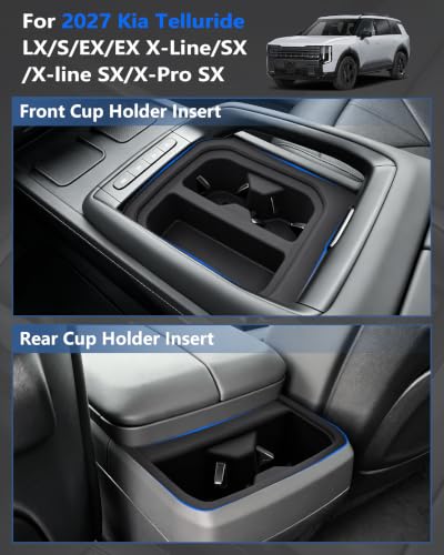 Image of Front & Rear Cup Holder Insert for 2027 Kia Telluride LX /S /EX /SX