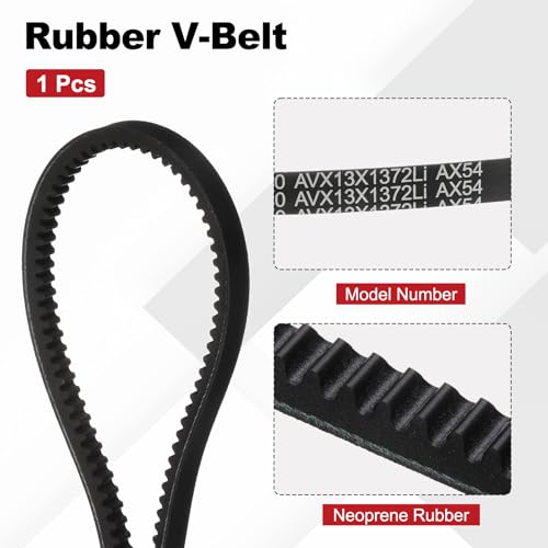 Image of AX54 Belt, Raw Edge Cogged Industrial Rubber EPDM V-Belt, Pack of 1