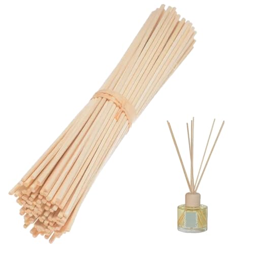 homeemoh 50pcs Rattan Reed Diffuser Sticks, 3mm x 7.5 Inch Natural Wood Sticks Oil Aroma Diffusers Reed Sticks Replacement for Home Fragrance