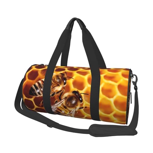 Sac de sport en nid d'abeille noir ultra léger Bee On pour le fitness et le voyage compact