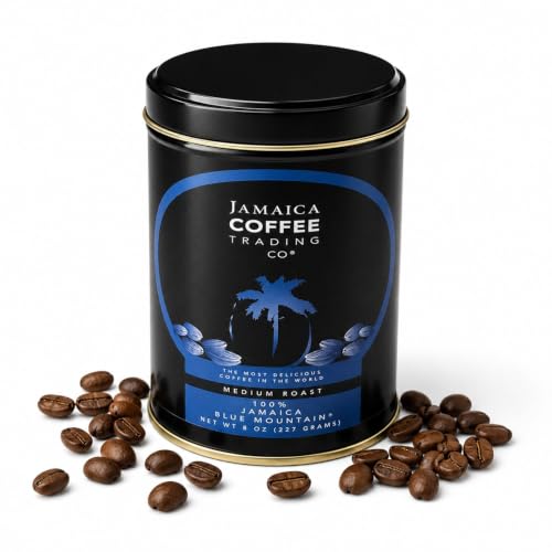 SLOW ROAST 100% Jamaica Blue Mountain Coffee Beans No. 1 227 Grams - Whole Bean Coffee Medium Roast - 100% Pure Arabica Coffee Beans JACRA Certified Low Acidity