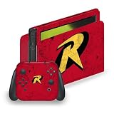 Head Case Designs Licenza Ufficiale Batman DC Comics Robin Loghi E Fumetti Vinile Sticker Gaming Pelle Adesivo Compatibile con Nintendo Switch OLED Bundle