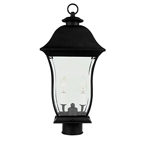 🔥 Hot Deals Trans Globe Imports 4972 BK One Light Postmount Lantern from Downing Collection 7.25 inches