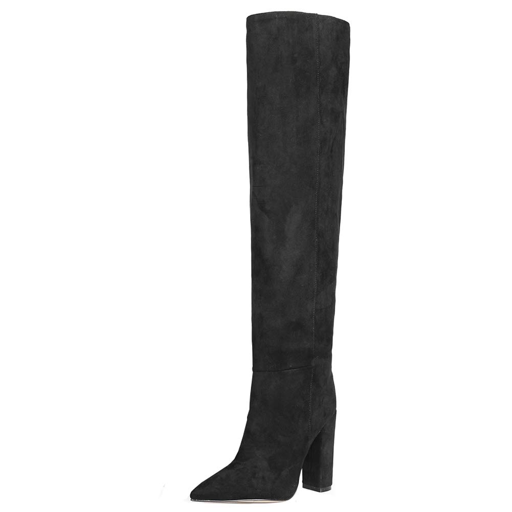 Damen Stiefel über dem Knie Wide Calf Slouch