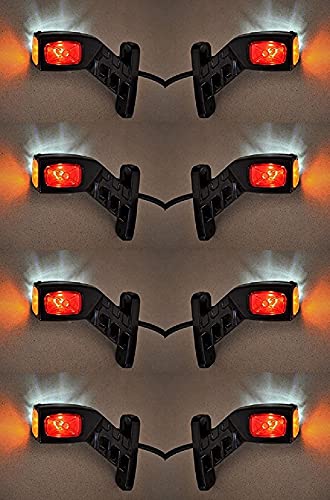 8 x LED Seitenmarkierungsleuchten Umrissleuchten 12/24V LKW Anhänger LKW rot/weiß/orange
