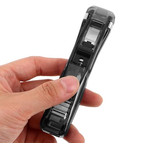 Image of Housoutil Binder Clip Stapler, 5pcs Mini Push Stapler Clips Dispenser with Paper Clamp Refills, Portable Handheld Binder Clam for Office Document Organization