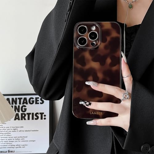 Cute Phone Case for iPhone 16 Pro Case Amber Leopard Full Camera Protective Slim Shockproof Aesthetic-Brown Amber - Image 3