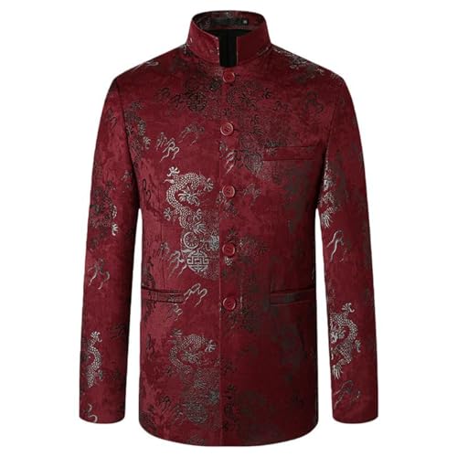 Blazer homme col montant coupe mince veste style chinois raffiné