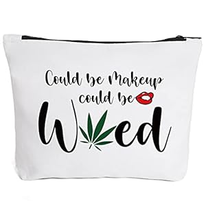 Funny Leaf Makeup Bag Gift for Women Best Friends Sister Teen Girls | Cute Makeup Zipper Pouch Bag Cosmetic Travel…