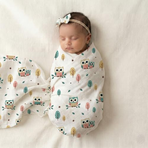 Image of Blushbaby Premium Muslin Swaddle Wrap for Newborn Baby Pack of 2 | 120 GSM, 100x100 cm | Ultra Soft Breathable Malmal Baby Swaddle Blanket, Lightweight Baby Wrap, Blanket for Infants