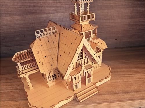 Puzzle 3D bois de villa lumineuse pour décorer votre salon chaleureux