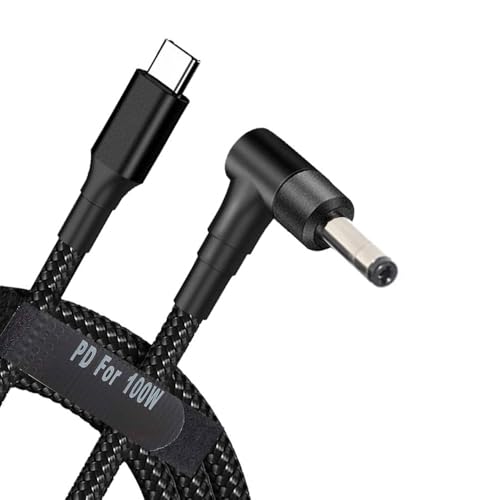 USB C to Slim Laptop Charging Adapter Male Type C to DC 6.5ft Cable 100W PD Power Charger Supply Cord Compatible with Lenovo Yoga 510, Ideapad 710S, Flex 4-1480, P/N: 5A10K78761 (size 4.0 x 1.7mm) by FASTELECTRIC - Used condition - US$8.98
