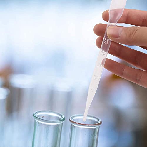 Image of Plastic Transfer Pipettes 3ml - Disposable Graduated Dropper for Laboratory, Essential Oils, Crafts & Daily Use (Pack of 100)