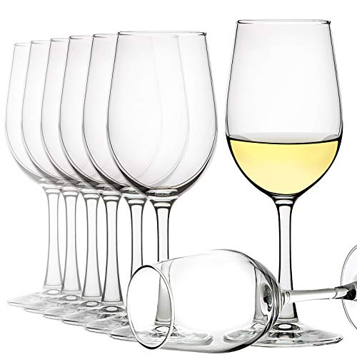 Copas de vino multiusos [juego de 8, 12 onzas] sin plomo, clásico