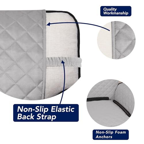 Image of PureFit Reversible Quilted Sofa Cover, Water Resistant Slipcover Furniture Protector, Washable Couch Cover with Non Slip and Elastic Straps for Kids, Dogs, Pets (Sofa, Light Gray /Light Gray)