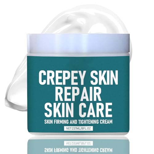 Crepey Skin Repair Treatment, Crepey Skin Repair Cream with Hyaluronic Acid & Tocopherol, Skin Tightening Cream Body for Arms, Abdomen, Legs, Face, Tighten Wrinkly Skin, Day & Night Moisturiser