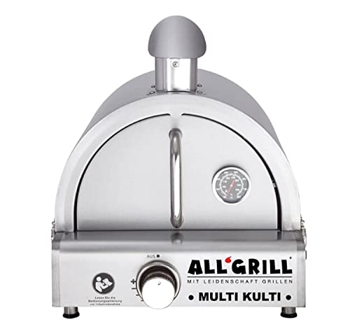 Allgrill Multi-KULTI Set de 3 barbacoas de gas, parrilla de gas + cesta para pizza + piedra para...