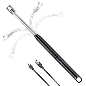 TOLIANCLE Lichtboogaansteker, oplaadbaar, USB, elektronische aansteker, stokaansteker, winddichte, vlamloze grillaansteker aansteker aansteker voor kaarsen aansteken, sigaretten, gasfornuis, keuken