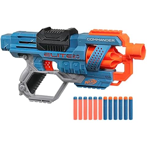 Lanzador Nerf Elite 2.0 Commander RD-6 con Tambor Rotatorio de 6 Dardos Cover