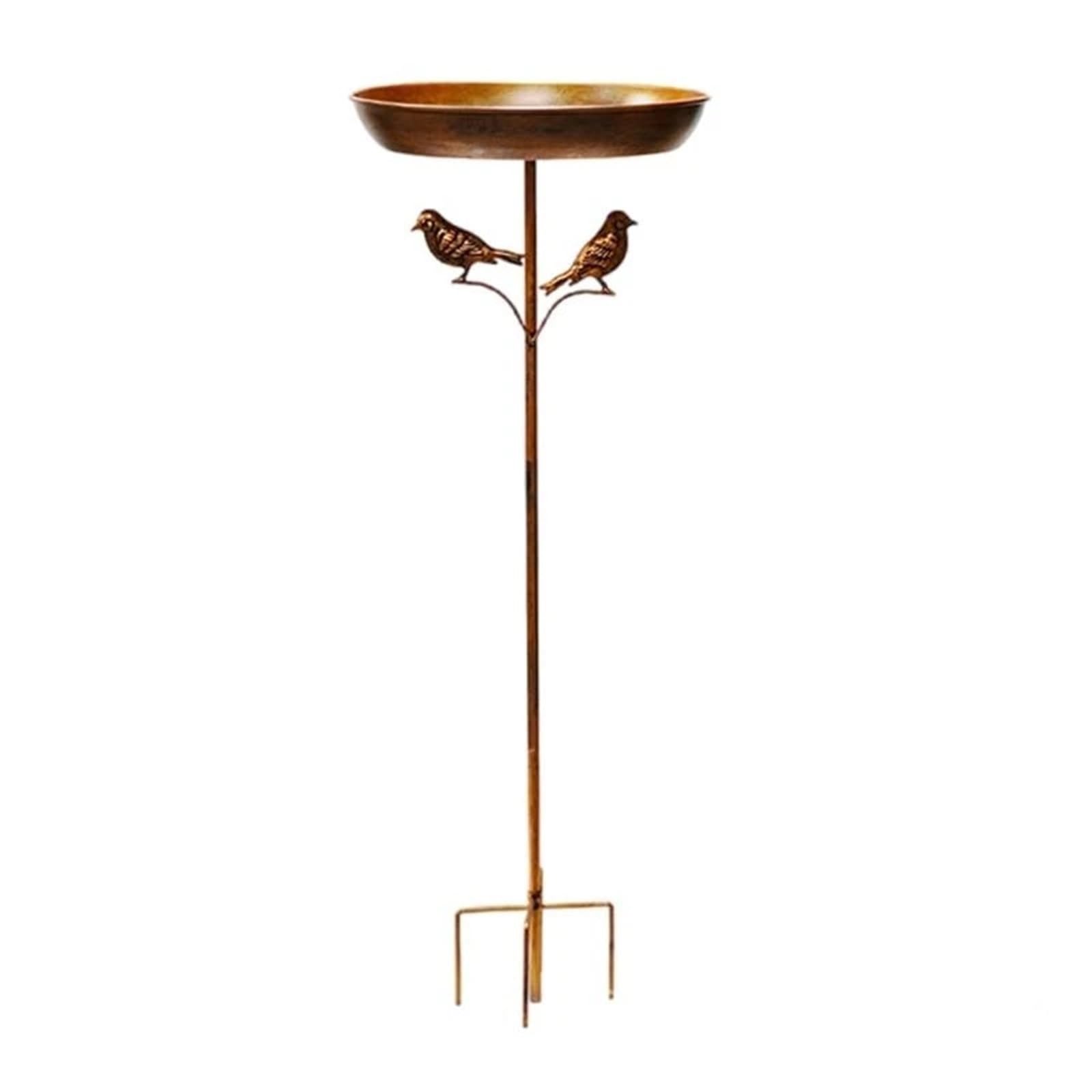 Vogeltränke Stehend Outdoor Bird Bath Bowl with Ornament | For Garden Decors Sturdy Metal Construction Stable