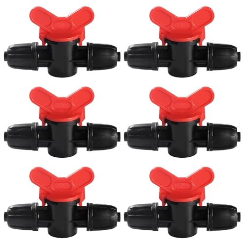 VooGenzek 6 Piezas 8/12 mm Válvula de Interruptor de Riego de Goteo, Interruptor de Válvula de Tubería Jardín, Válvulas de Puerta de Bloqueo de Púas para Tubo de Goteo de 12mm