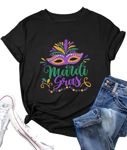 Mardi Gras Shirts Women It's Mardi Gras Yall T Shirt Carnival Outfit Shirt Fat Tuesday Party Gift Short Sleeve Tops