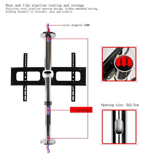 Socle polyvalent pour téléviseur 32 à 65 pouces rigide réglable en hauteur et pivotant - 7