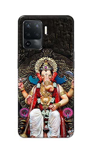 Image of PRINTFIDAA Lord Ganesh Bappa Moriya Printed Designer Hard Back Case Cover for Oppo F19 Pro -(TY) MVN1010