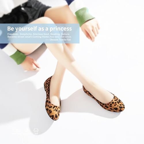 Image of Obtaom Round Toe Women Flat Shoes Slip on Girls Dress Black Ballet Flats