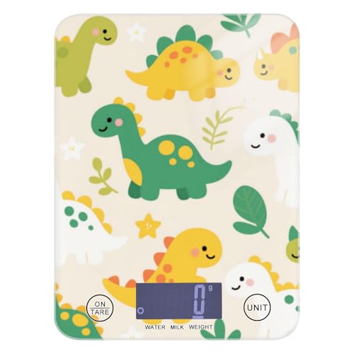 Carino Cartoon Verde Dinosauro Cibo Pesa Bilancia per Cibo 5kg/5g Intelligente Bilancia Da Cucina Digitale con 4 Unità per Dieta Cottura Keto Pesa para Comida