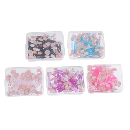 FRCOLOR 5 Boxes of 50pcs Disposable Eyeshadow Sponge Double-sided Applicators Soft Foam